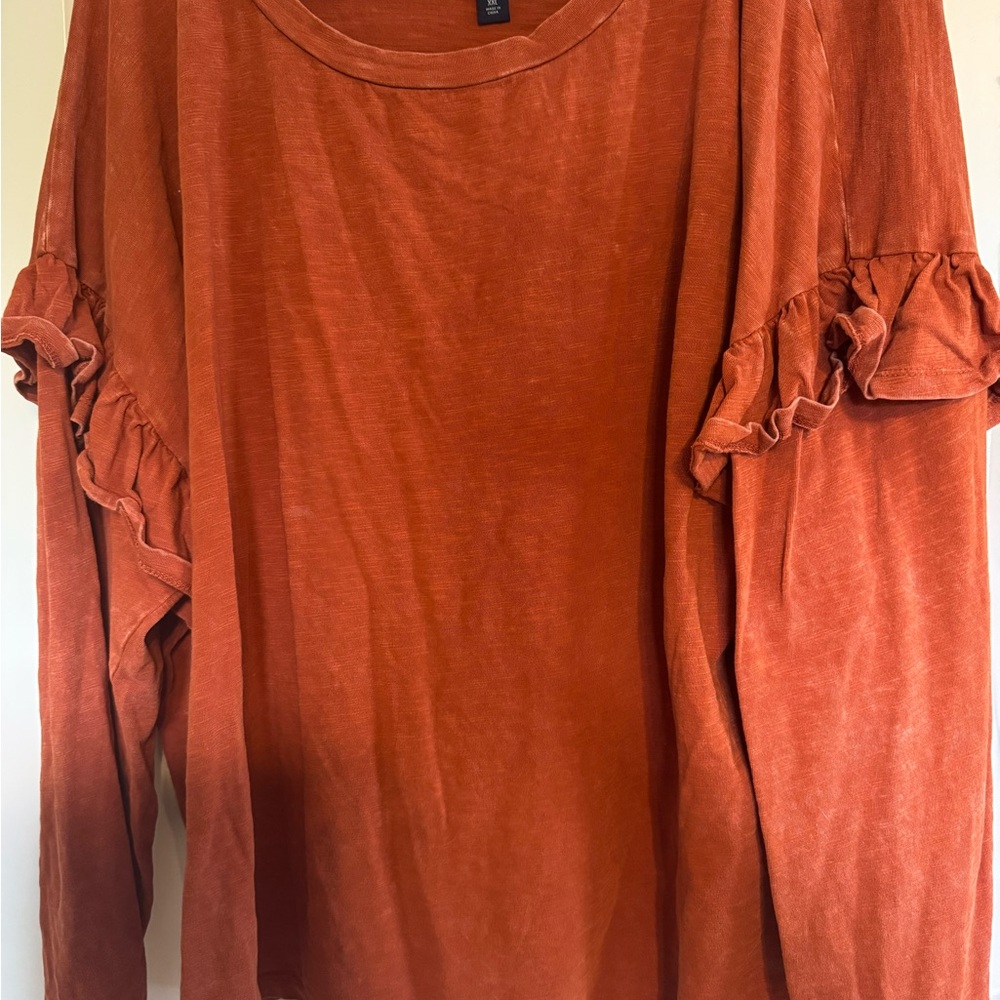 Universal Thread Terracotta Ruffle Sleeve Blouse